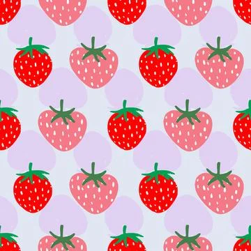 Vector design strawberries repeat pattern Stock Illustration