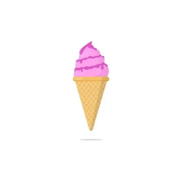 Vector design of strawberry ice cream in a cone Stock Illustration