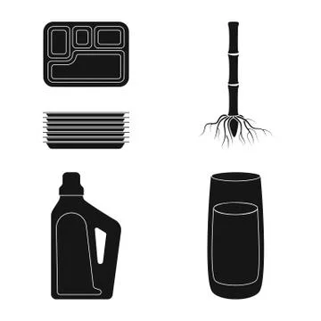 Vector design of sucrose and technology sign. Collection of sucrose and cane Stock Illustration