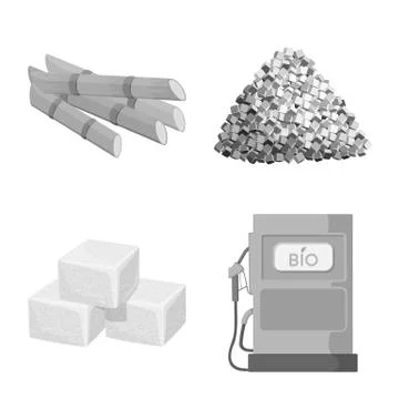 Vector design of sugarcane and cane icon. Set of sugarcane and field vector icon Illustrazione stock