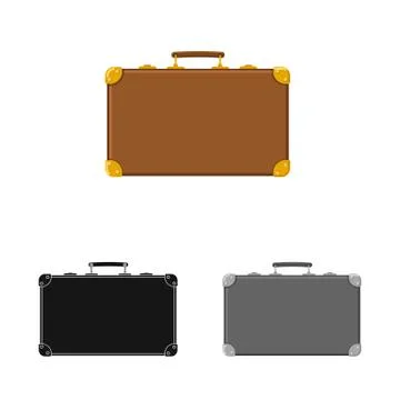 Vector design of suitcase and baggage sign. Collection of suitcase and journey Stock Illustration