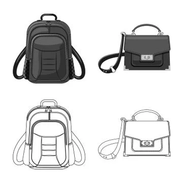 Vector design of suitcase and baggage logo. Collection of suitcase and journey Illustration