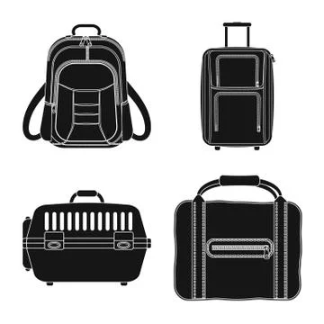 Vector design of suitcase and baggage logo. Collection of suitcase and journey Illustration