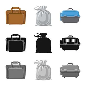 Vector design of suitcase and baggage logo. Set of suitcase and journey vector Stock Illustration