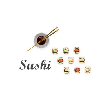 Vector design of the sushi menu restaurant on white background Stock Illustration