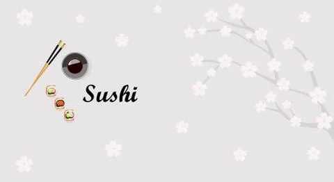 Vector design of the sushi restaurant invitation Stock Illustration