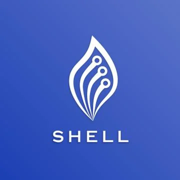 Vector design of technology shell lines. Minimalist style, flat, and simple. Stock Illustration