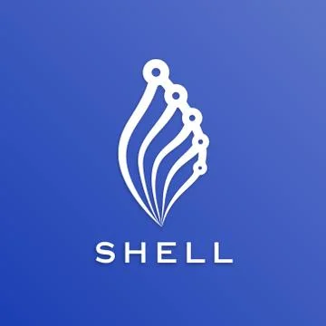 Vector design of technology shell lines. Minimalist style, flat, and simple. Stock Illustration