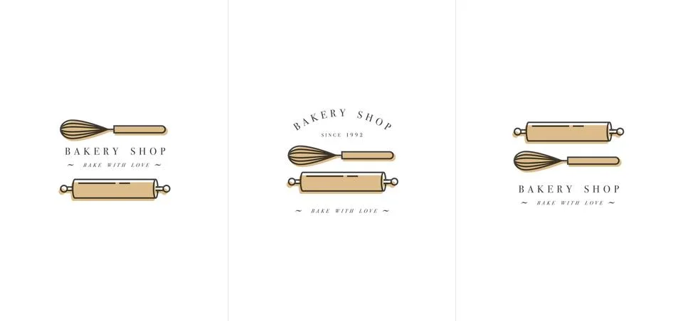 Vector design template and emblem - kitchen roll and coronet for bake shop Illustrazione stock