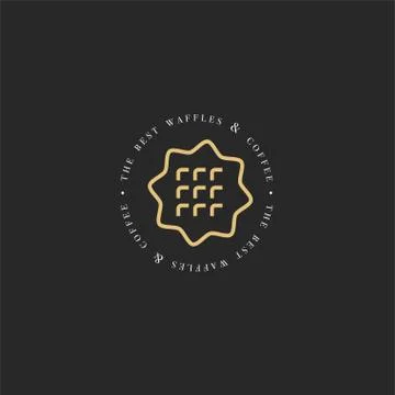 Vector design template and emblem - waffle icon for bake shop. Sweet shop. Stock Illustration