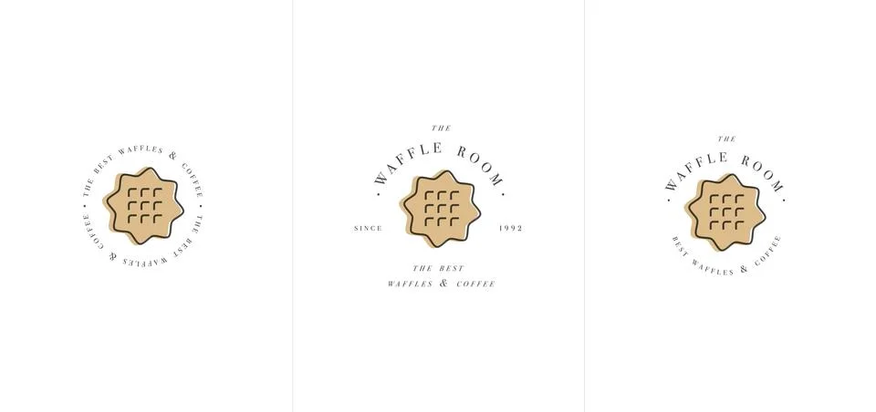 Vector design template and emblem - waffle icon for bake shop. Sweet shop. Stock Illustration