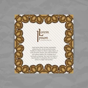Vector design template. Business card with floral circle ornament. Mandala style Stock Illustration