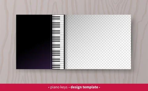 Vector design template with top view Piano keys Stock Illustration