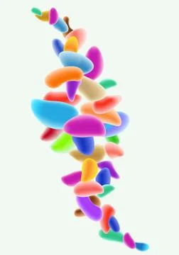 Vector design template in trendy bright gradient colors with abstract fluid Stock Illustration