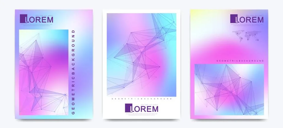 Vector design template in trendy vibrant gradient colors with abstract fluid Stock Illustration