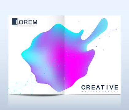Vector design template in trendy vibrant gradient colors with abstract fluid Stock Illustration