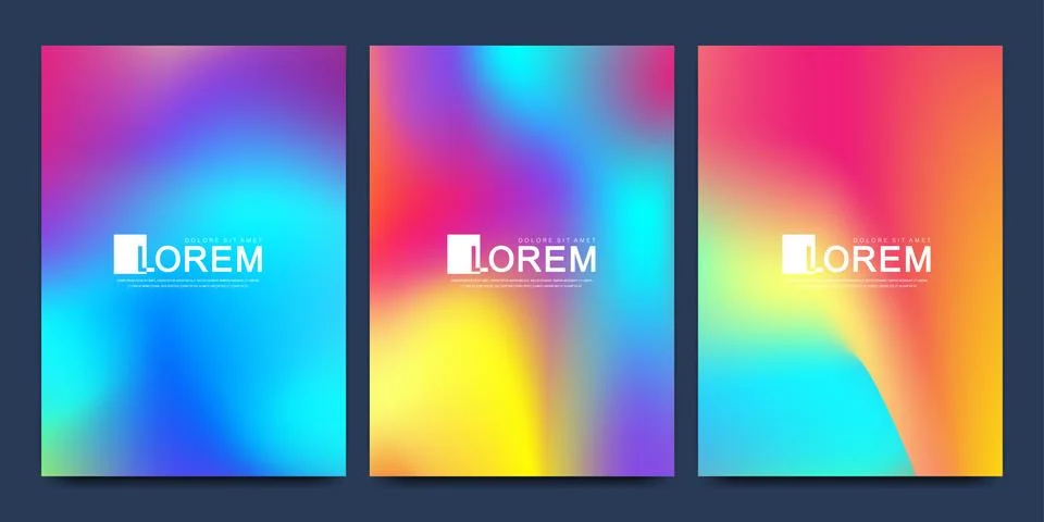 Vector design template in trendy vibrant gradient colors with abstract fluid Stock Illustration