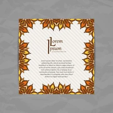 Vector design template. Vintage frame or background. Business card with flora Stock Illustration