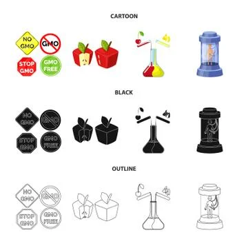 Vector design of test and synthetic sign. Set of test and laboratory stock Illustrazione stock