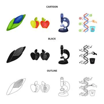 Vector design of test and synthetic icon. Set of test and laboratory stock Illustrazione stock