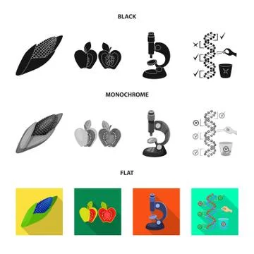 Vector design of test and synthetic icon. Collection of test and laboratory 스톡 일러스트