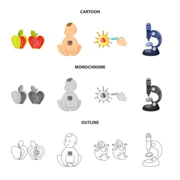 Vector design of test and synthetic logo. Set of test and laboratory vector icon Illustrazione stock