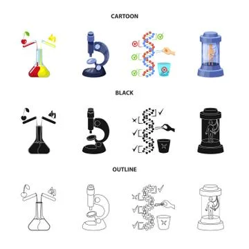Vector design of test and synthetic symbol. Set of test and laboratory stock Stockillustratie