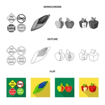 Vector design of test and synthetic symbol. Collection of test and laboratory Ilustração Stock