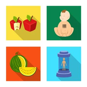 Vector design of test and synthetic icon. Collection of test and laboratory Stock Illustration
