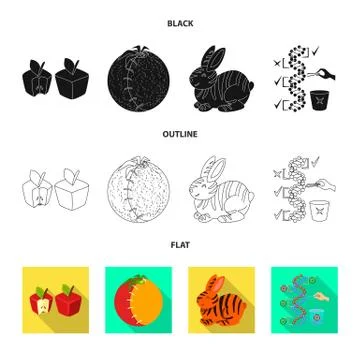Vector design of test and synthetic sign. Set of test and laboratory stock Illustrazione stock