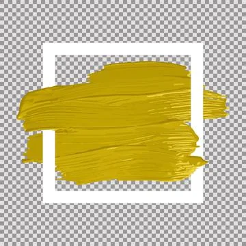 Vector design texture of acrylic paint with a golden brush stroke. Artistic d Stock Illustration