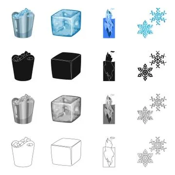 Vector design of texture and frozen symbol. Collection of texture and Stock Illustration