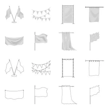 Vector design of texture and presentation sign. Collection of texture and media Stock Illustration