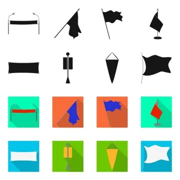 Vector design of texture and presentation icon. Set of texture and media stock Stock Illustration