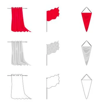 Vector design of texture and presentation icon. Collection of texture and media Stock Illustration