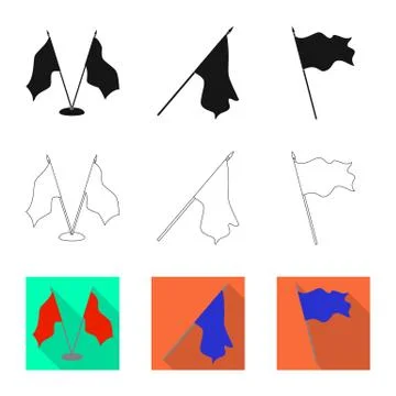 Vector design of texture and presentation logo. Set of texture and media stock Stock Illustration