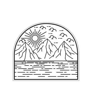 Vector design of three mountain Stock Illustration