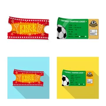 Vector design of ticket and admission sign. Set of ticket and event vector icon Stock Illustration