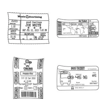 Vector design of ticket and admission symbol. Collection of ticket and event Illustrazione stock