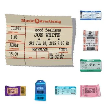 Vector design of ticket and admission icon. Set of ticket and event stock symbol Stock-Illustration