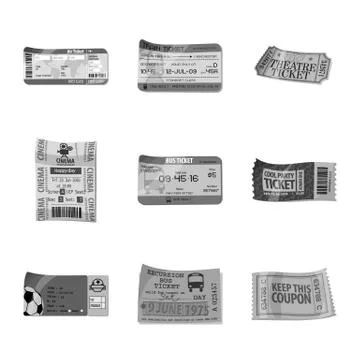 Vector design of ticket and admission icon. Collection of ticket and event stock Illustrazione stock