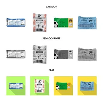 Vector design of ticket and admission sign. Collection of ticket and event stock Stock-Illustration