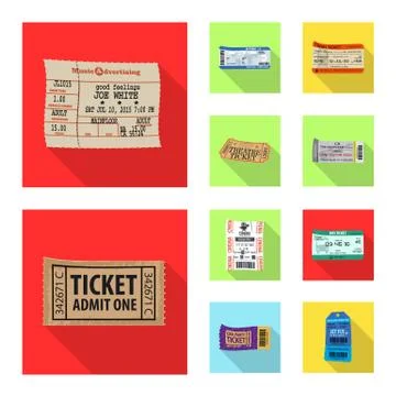 Vector design of ticket and admission symbol. Collection of ticket and event Illustrazione stock