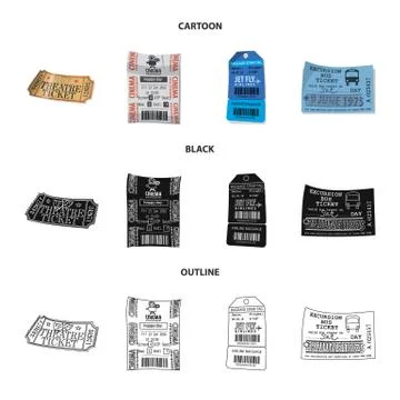 Vector design of ticket and admission logo. Collection of ticket and event stock Illustrazione stock