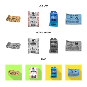 Vector design of ticket and admission sign. Collection of ticket and event Illustrazione stock