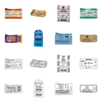 Vector design of ticket and admission logo. Collection of ticket and event Stock-Illustration