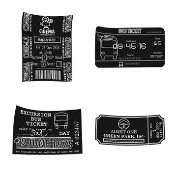 Vector design of ticket and admission icon. Collection of ticket and event stock Ilustração Stock