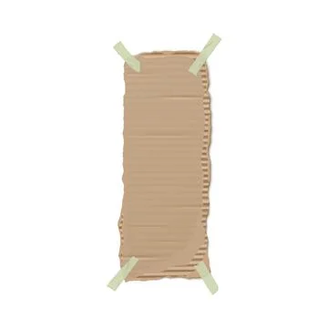 Vector design of torn cardboard on sticky tape. Vertical format. Stock Illustration