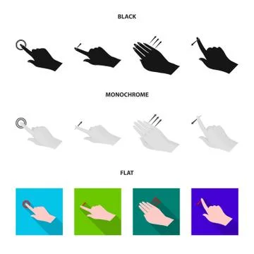 Vector design of touchscreen and hand sign. Set of touchscreen and touch vector Illustrazione stock