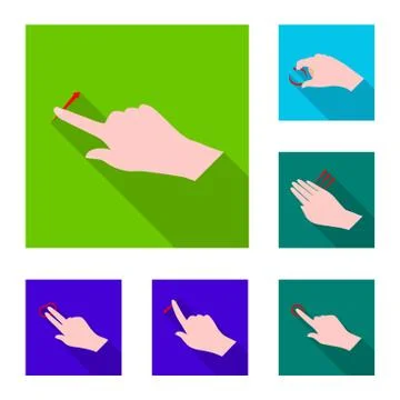 Vector design of touchscreen and hand icon. Set of touchscreen and touch stock Stock Illustration
